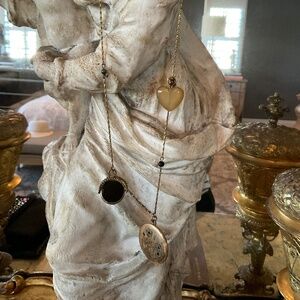 RBM ATRICE 1874 antique gold filled chain with locket and other charms